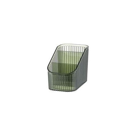 Soporte grande para brochas de maquillaje, vaso de almacenamiento de 3 compartimentos, soporte para brochas a rayas de estilo vintage, adecuado para tocador, encimera de baño y escritorio, organizador