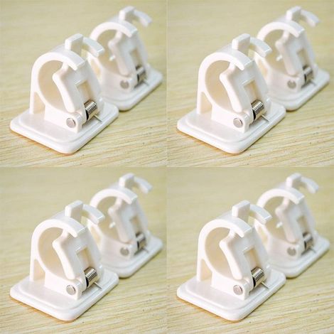 Adhésif Crochets Rideau Canne Support Pôle, Draperie Crochet étuis Rideau Pôle Mural Parenthèses & Fixations Canne Support , pack of 8-Fei Yu (1/5)