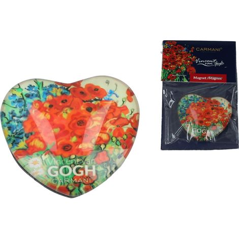 Carmani, imán de corazones - VAN gogh/Amapolas en un jarrón