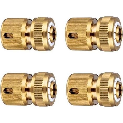 CSPARKV Laiton Raccord d\'arrosage Rapides pour Tuyau, Raccord d\'Arrosage 13 mm (1/2\'\') et 15 mm (5/8") - Pack de 4 (1/4)