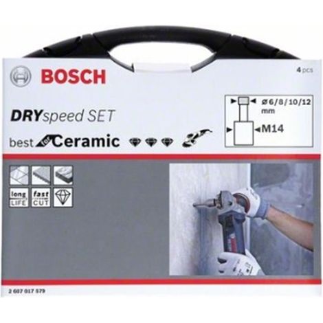 Set de 4 sierras de corona BOSCH PRO 2607017579 diamantadas para corte en seco Dry Speed