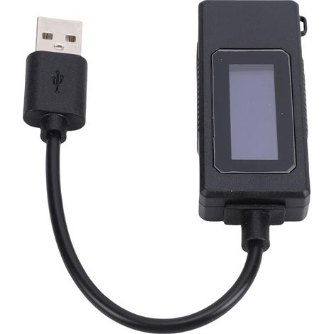 Testeur USB, Mémoire Intelligente Numérique, capacité USB, Testeur de Tension, Courant, avec Mémoire Intelligente pour Charger des Appareils, Banques D'alimentation et Chargeurs (BLACK) (1/5)