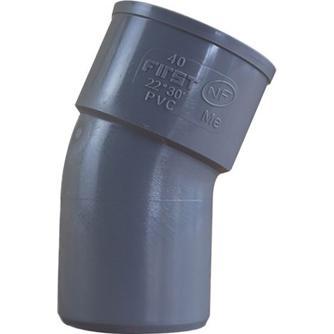 Coude PVC 22°30 Mâle Femelle Ø40 - First Plast (1/5)
