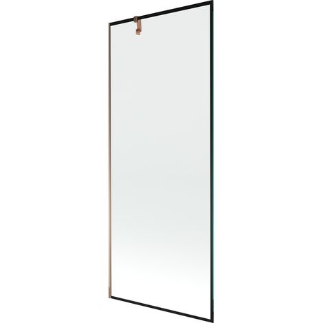 Mexen Next schermo doccia a 1 anta 80 x 150 cm, cornice nera, oro rosa - 895-080-000-00-70-60