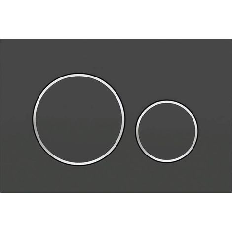 Gilt für Geberit Sigma20 Betätigungsplatte für 2-Mengen-Spülung: mattschwarz lackiert. Perl-Effekt-Beschichtung. Chrom glänzend (115.882.14.1) (1/4)