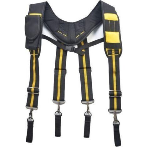 Werkzeuggurt, verstellbarer Arbeitsgurt mit Handytasche für Elektriker und Schreiner, schwarz (1/4)