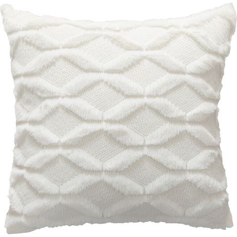 Housse de coussin matelassée en peluche unie à motif lapin, idéale pour le canapé. (1/4)