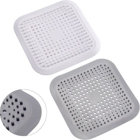 2er-Pack Silikon-Duschhaarfilter – mit Saugnapf – universell für Waschbecken/Dusche (1/5)