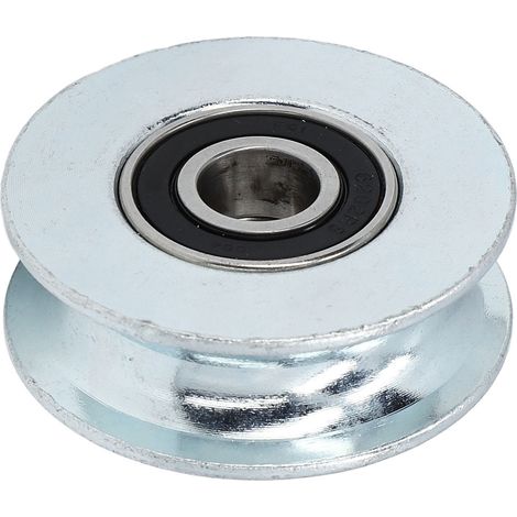 Poulie à roulement à gorge en U en acier allié roue de guidage pour portail coulissant levage 64mm diamètre ext 15mm alésage (1/5)