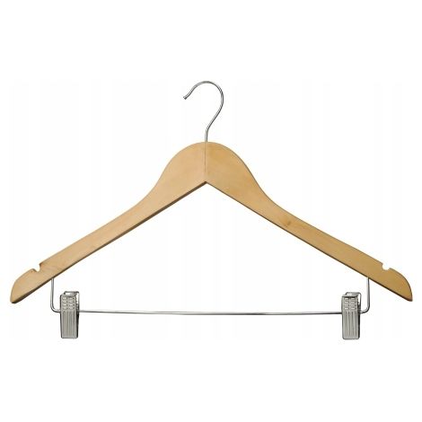 Cintre en bois avec pinces métalliques (1/4)