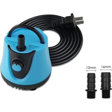 Pompe d'aquarium 25 W 1 500 l/h, submersible, ultra silencieuse, mini-pompe pour bassin, fontaine, avec interrupteur réglable et câble de 1,5 m, 2 buses, pour bassins, aquariums, cult