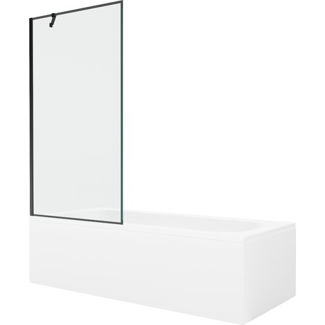 Mexen Vega Rechteckige Badewanne 160 x 70 cm mit Verkleidung und 1-flügeliger Trennwand 90 cm, schwarzes Muster (1/5)