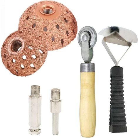 Kit d'outils de réparation de pneus, comprenant des disques de polissage de 42 mm et 55 mm, des disques de polissage en carbure de tungstène et un rouleau de réparation de pneus. (1/4)