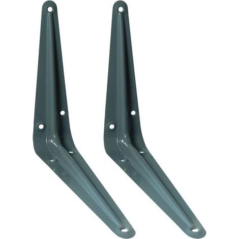 One Stop DIY London Lot de 2 supports d'étagère Gris 200 x 150 mm