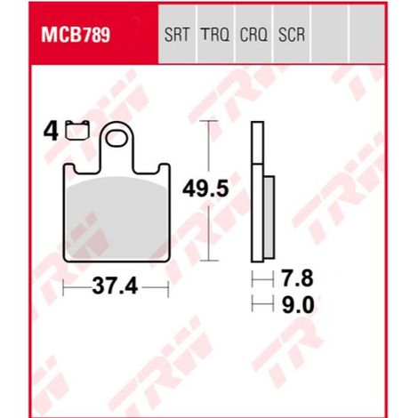 Plaquettes de frein TRW ZF KH417 SINTER RACING haute performance pour Kawasaki ZX6R 07-16, Z 750 11-14, avant (remplace MCB789SRQ)
