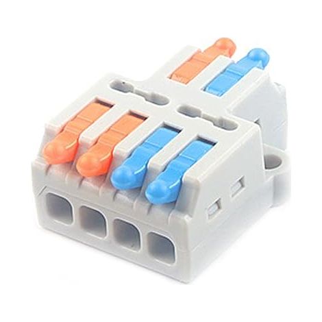 D2-4 Quick Connector Electrical Connector 2 Input 4 Outputs Compact Conductor Wires Connectors, 0.08-2.5(4.0) mm², 250V, 32A, with Control Lever (1/3)