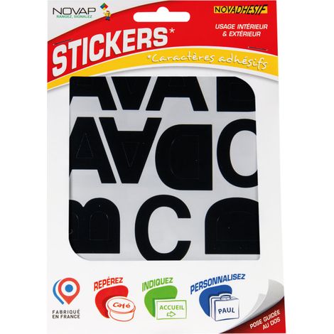 Lettres autocollantes 40mm Noir NOVADHESIFS - 4370385 (1/5)