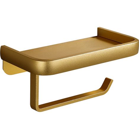 Goldfarbener Toilettenpapierhalter zur Wandmontage, praktischer und stilvoller Toilettenpapierspender, ohne Bohren, Halterung für Badezimmer, moderne Aufbewahrung