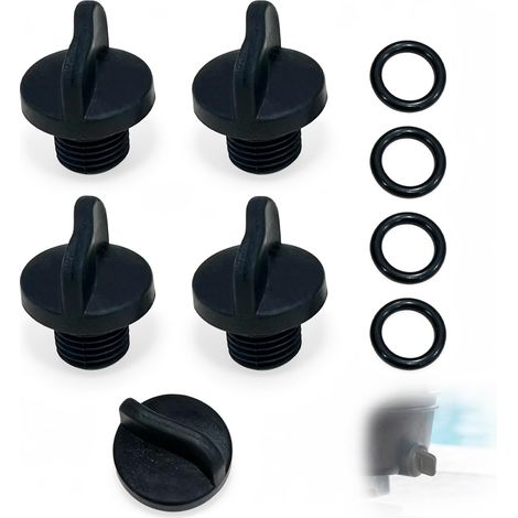 Bouchon de vidange Compatible avec Pompe de Piscine, 4 pièces R0446000, avec 4 Joints toriques, Accessoire de Remplacement pour système de Purification d'eau (1/5)