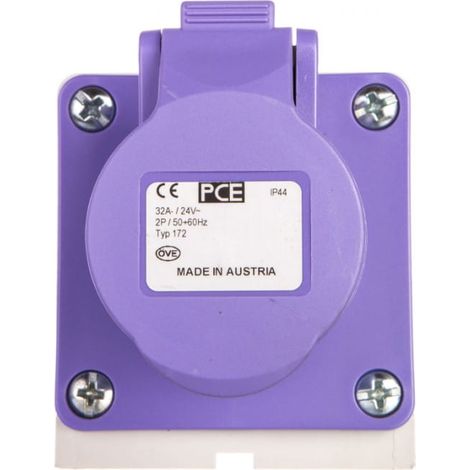 Enchufe fijo 32A 2P 24V morado IP44 172V