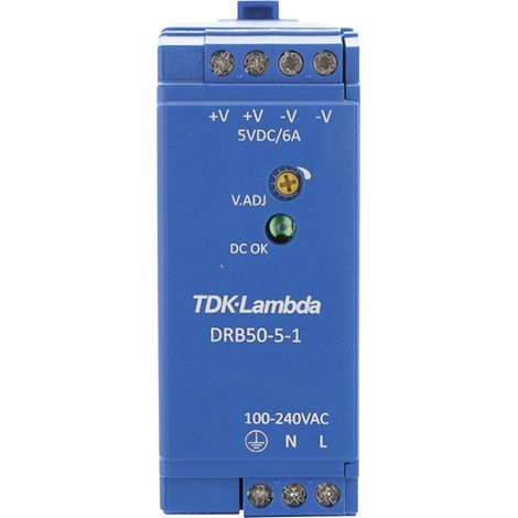 TDK-Lambda DRB50-5-1 Hutschienen-Netzteil (DIN-Rail) 5 V/DC 2.5 A 30 W Anzahl Ausgänge:1 x Inhalt (1/3)