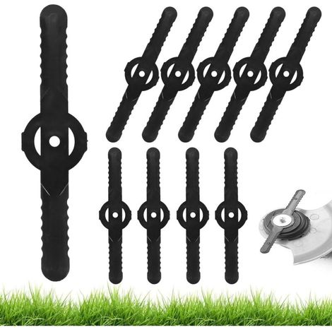 10er-Pack Ersatzmesser aus Kunststoff, 14 cm – Für Rasentrimmer – Einfacher Austausch – Schwarzes Kunststoffmaterial