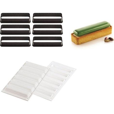 Kit Tarte Ring Rectangle 12x3,5cm x6 - Silikomart Professional (1/4)