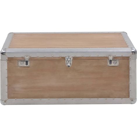 vidaXL Aufbewahrungsbox aus massivem Fichtenholz 91x52x40 cm Braun (1/3)