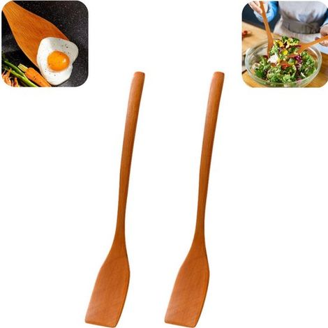 Set di 2 spatole: spatola per pancake, spatola per hamburger, spatola per bistecca, spatola per il pane, spatola in legno, padella antiaderente, accessori da cucina, pentole e utensili da cucina (1/5)