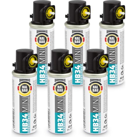 HALBAU Gaskartusche 80mm 40ml Fuel Cell Ersatzgas für Stiftnagler HB34 - 6 St. (1/4)