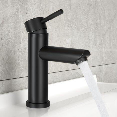 Robinet Salle Bain Noir Eau Froide Robinet Lavabo de Salle de (1/5)