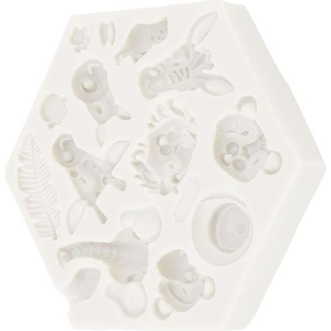Vtizikl Moule en silicone, mignon moule à gâteau animal de safari de la jungle facile à démouler moule de cuisson souple moule de cuisson souple décoration de gâteau pour gâteau fondant chocolat brico (1/4)