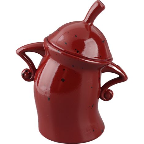 Boîte de rangement décorative rouge en PVC résistant aux chocs, avec couvercle, idéale pour Halloween. (1/5)