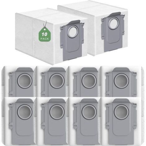 10-Pack Vacuum Cleaner Bags for Roborock Q Revo/Qrevo Pro/Qrevo MaxV/Qrevo Curv/Qrevo Master/S8 MaxV Ultra/S8 Max Ultra, Dust Bags for Roborock QV 35A/QV 35S/Saros 10R