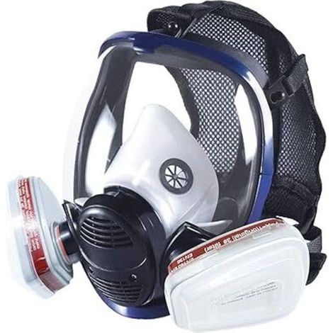 Masque de sécurité 18 en 1, masque à gaz, masque complet réutilisable avec filtre de protection respiratoire pour meulage, vapeur, particules, polissage, soudage (1/4)