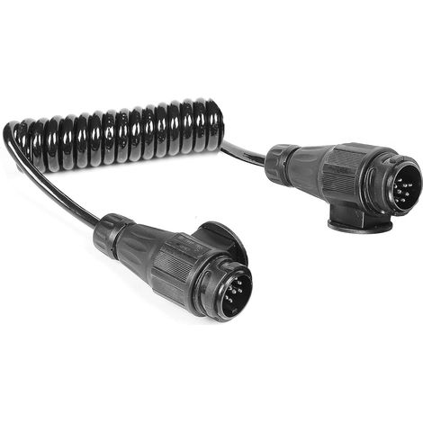 Rallonge Remorque 13 vers 13 Broches 12v 1.8m,8 Fils Spirale Câble Faisceau Extension 13roches Mâle et Mâle,Adaptateur Convertisseur Remorque Rallonge Connexion Électrique (1/3)