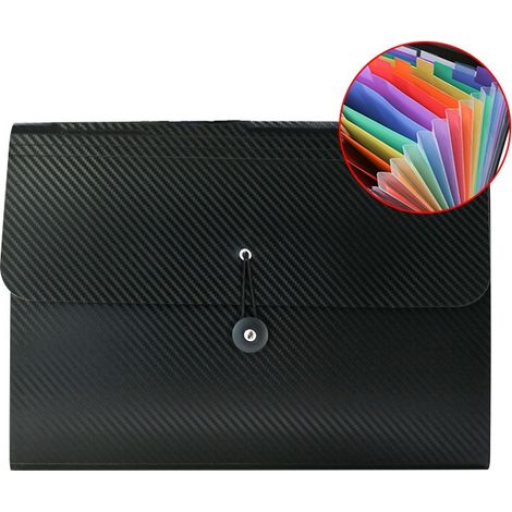 Trieur Document A4, 13 Compartiments Extensible Pochettes pour Documents, Rangement Papier Administratif Accordéon Organiseur de Dossiers de Fichiers pour le Bureau et Maison, Noir (1/5)