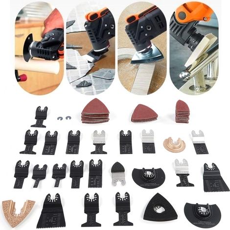 100 lames de scie oscillantes universelles en acier à haute teneur en carbone, compatibles avec Bosch Multi X, pour la coupe du bois, du plastique et du PVC.