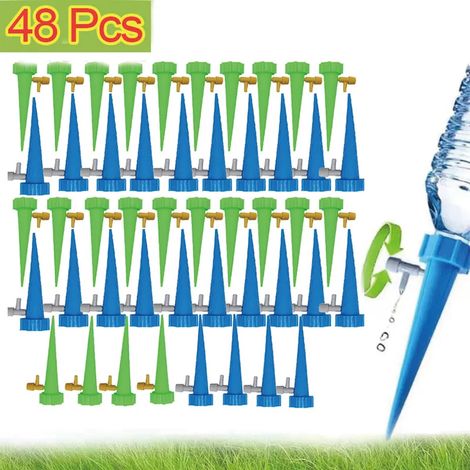 Système d'irrigation goutte à goutte automatique (48 pièces) avec arrosage automatique réglable pour plantes à fleurs, serre et jardin. (1/4)