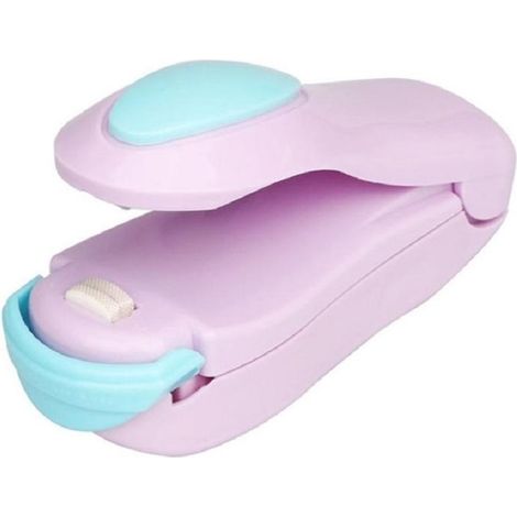 Machine de scellage - Scellage - Mini - Chaleur - Emballage plastique - Sac - Impulsion - Couleur violette et bleue (1/3)