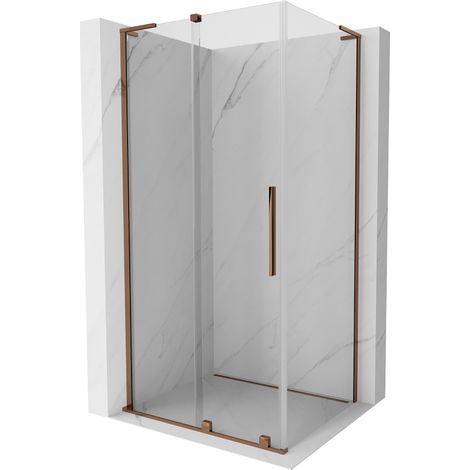 Mexen Velar L Duschkabine, Schiebetür, 110 x 75 cm, transparent, Roségold - 871-110-075-03-60