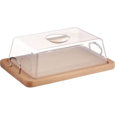 Recipiente de madera para queso con tapa, 31x21 cm, 2 ollas para cocinar (1/3)