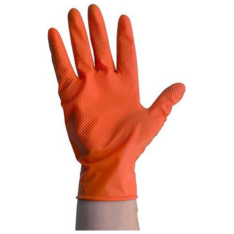 Guanti Vigor nitrile arancio, monouso 50 pezzi, mis. l (1/2)