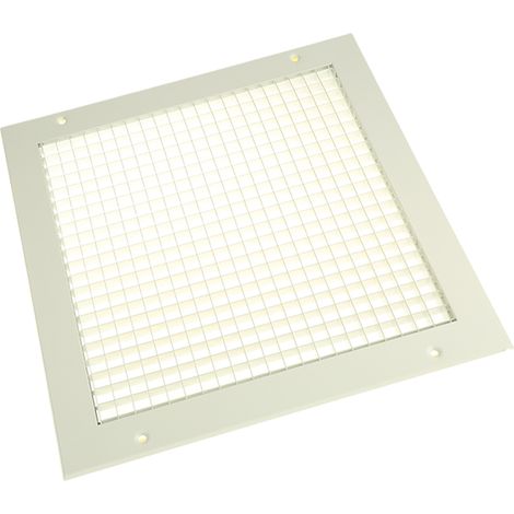 Rs Pro – Grille aération VMC 300 x 300 mm – Aluminium blanc – Configuration volets eggcrate – Largeur de bride 32 mm