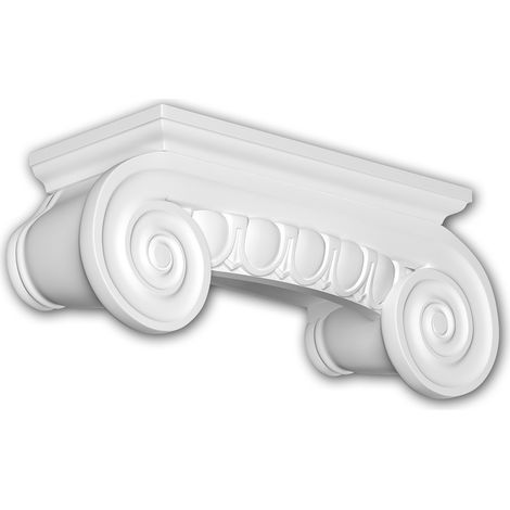 Halbsäulen Kapitell 415202 Profhome Fassadenstuck Säule Fassadenelement Ionischer Stil weiß (1/3)