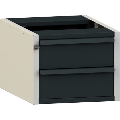 PROVOST - Bloc tiroirs 2 tiroirs hauteur 150 mm pour établi - Gris anthracite