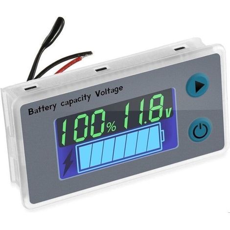 10-100V Digitaler Batteriekapazitätstester Golfwagen Spannungs- und Temperaturmesspanel (12V Alarm)