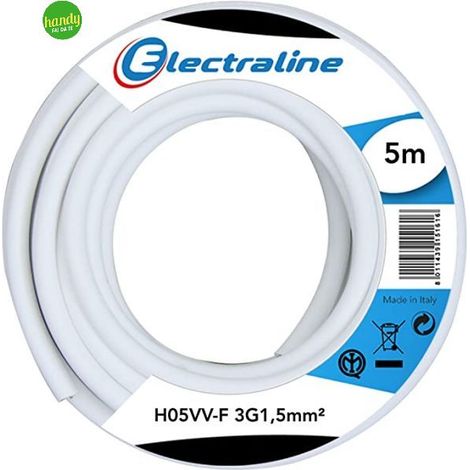 Cavo Electraline h05vv-f 3x1,5mm 5mt bianco