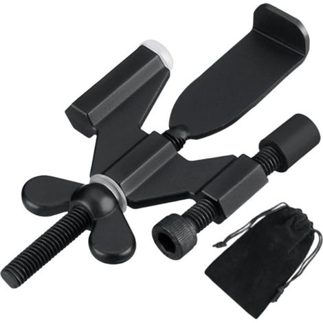 Butée de porte portable et réglable - Idéale pour la sécurité des chambres d'hôtel, pour portes s'ouvrant vers l'intérieur - 1 pièce, noire (1/5)
