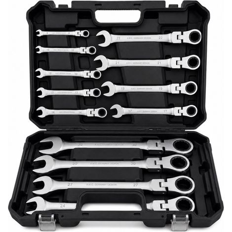 Set Chiavi Combinate a Cricchetto Con Snodo Snodabili 13pz Professionali (1/5)